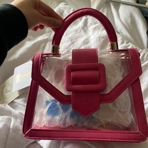 Pink and clear handbag